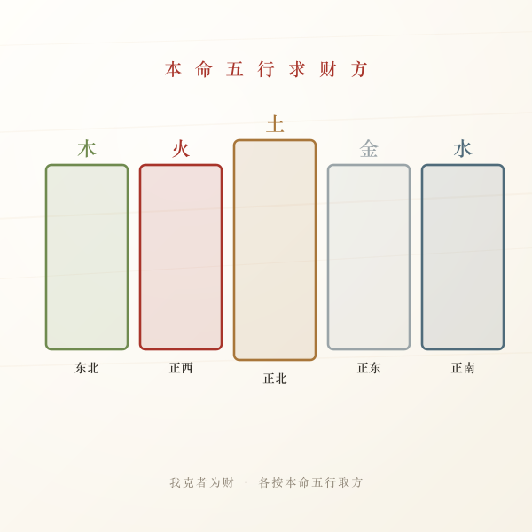 十二生肖本命五行求财方位图